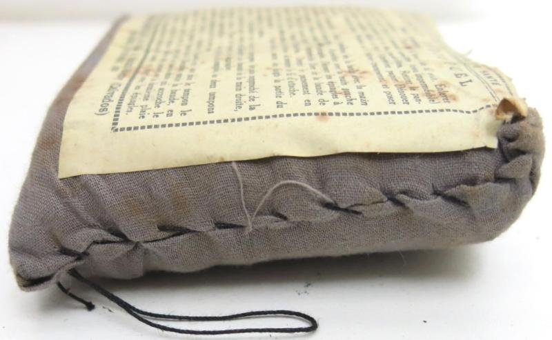 German Wehrmacht/French Pansement Individuel Captured Field Dressing Packet Unused 1939.