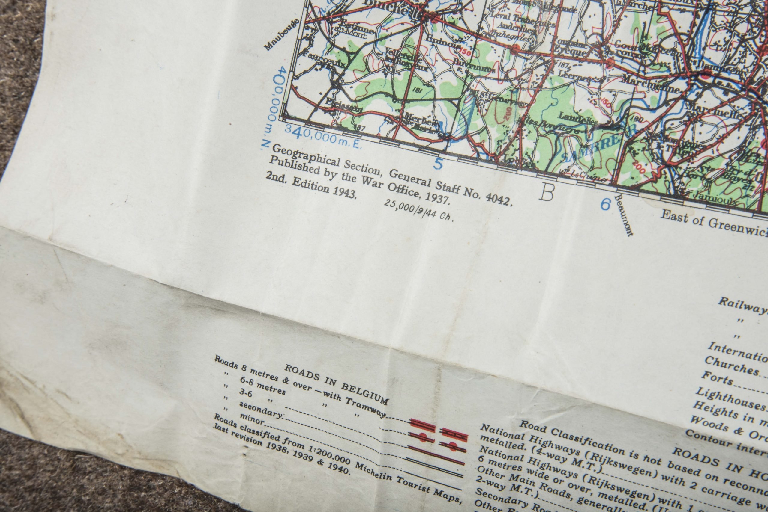 British 1:250 000 Ardennes map, Brussels-Liege — image 14