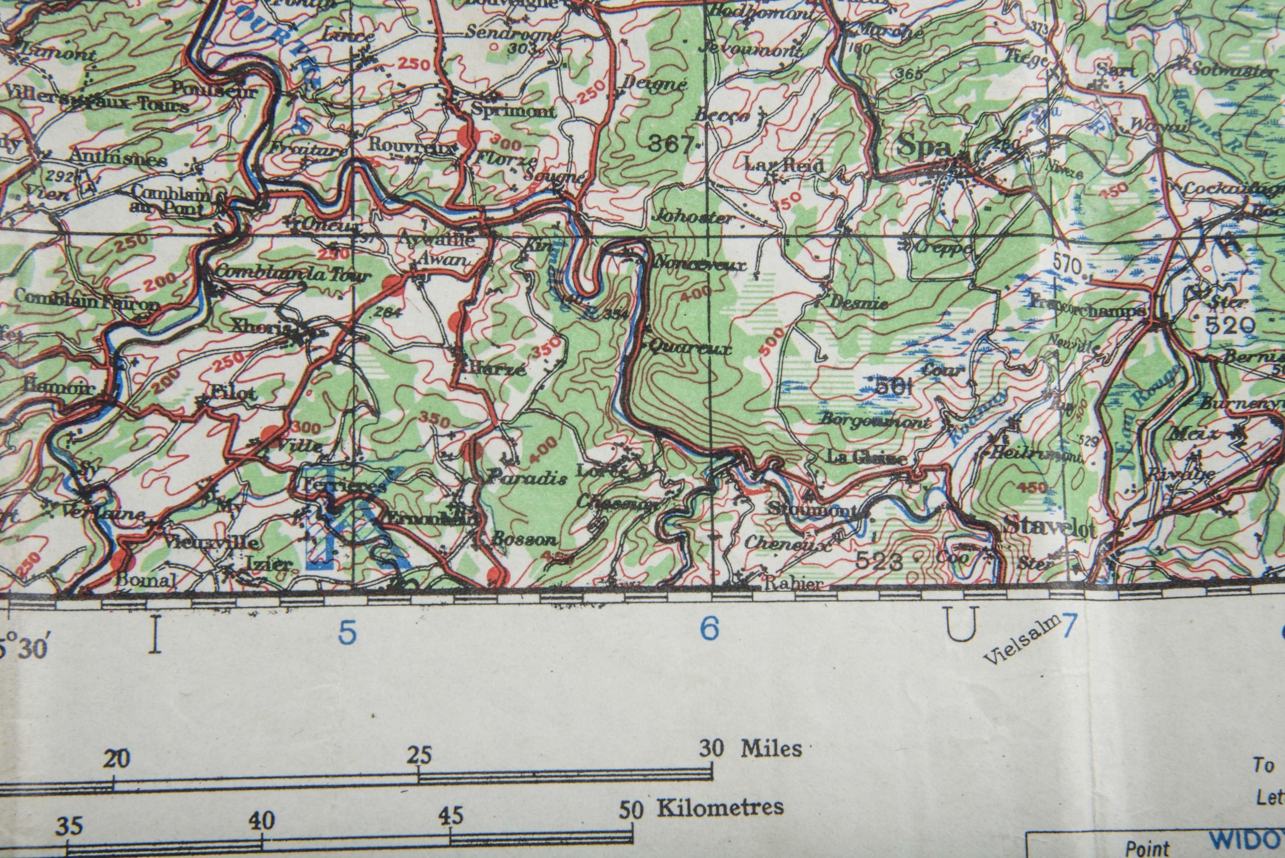 British 1:250 000 Ardennes map, Brussels-Liege — image 9