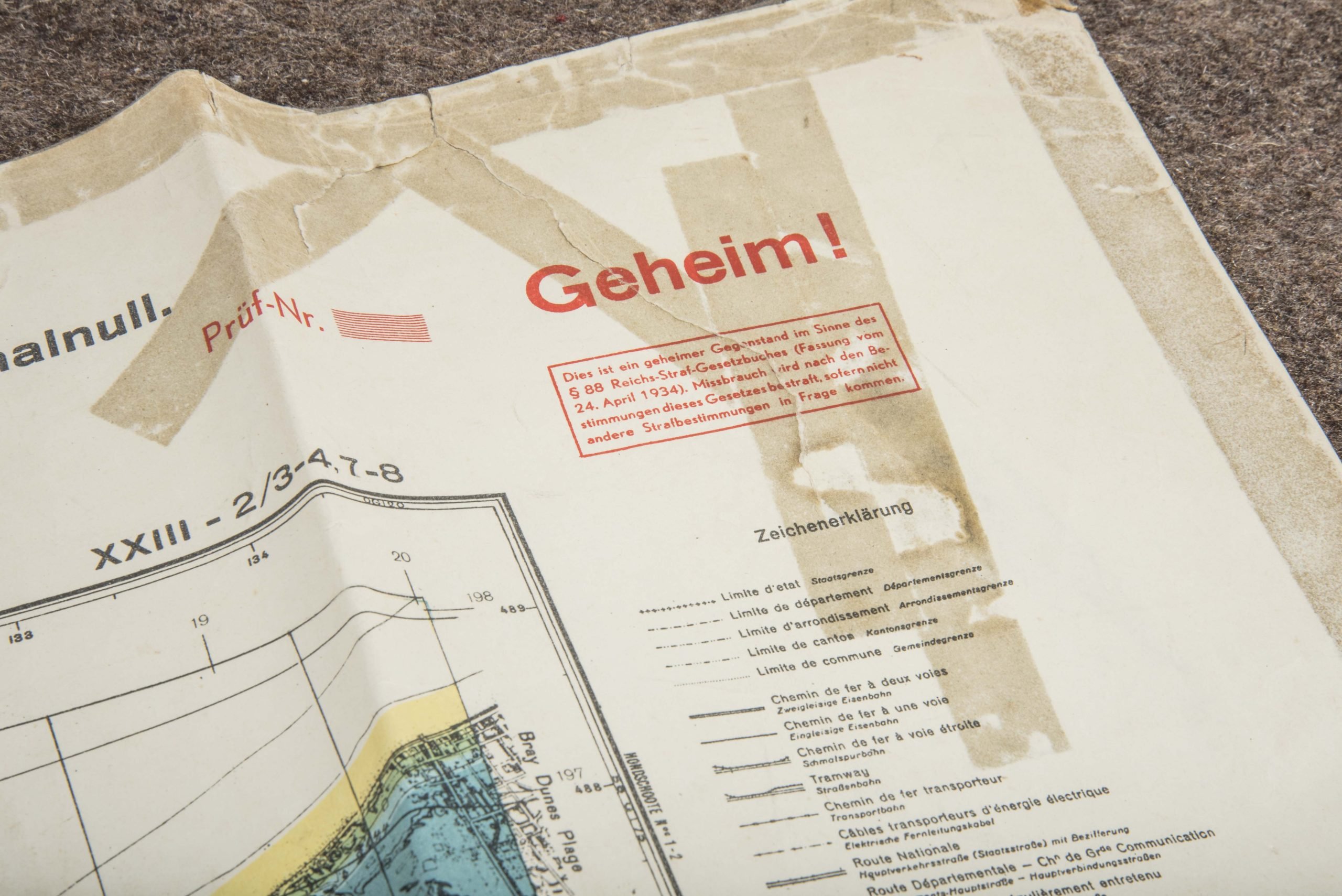 German 1:25 000 map Dunkirk, Geheim — image 5