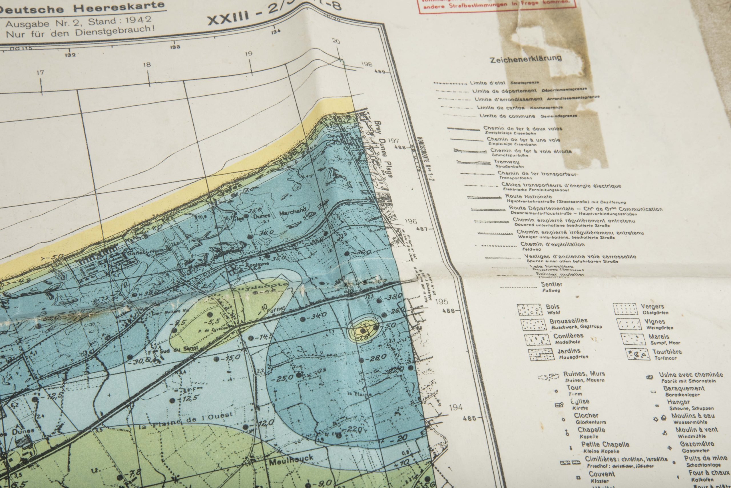 German 1:25 000 map Dunkirk, Geheim — image 8