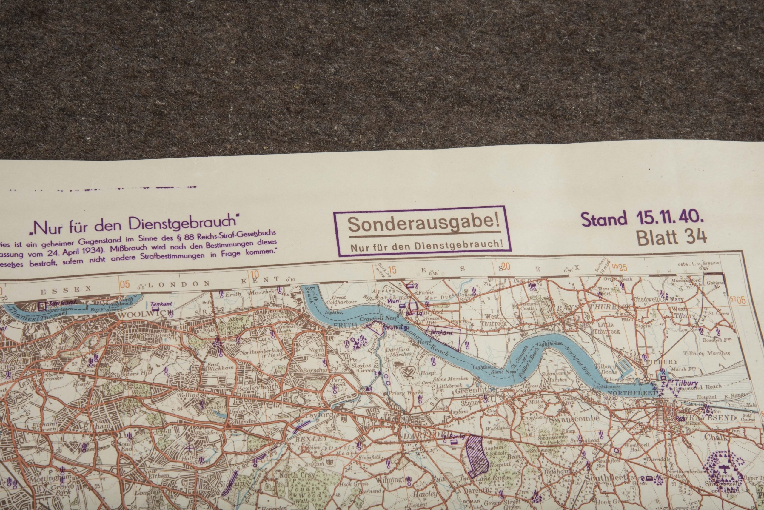 Rare Befestigungskarte 1:1 000 000 Grossbritannien London-Süd — image 4