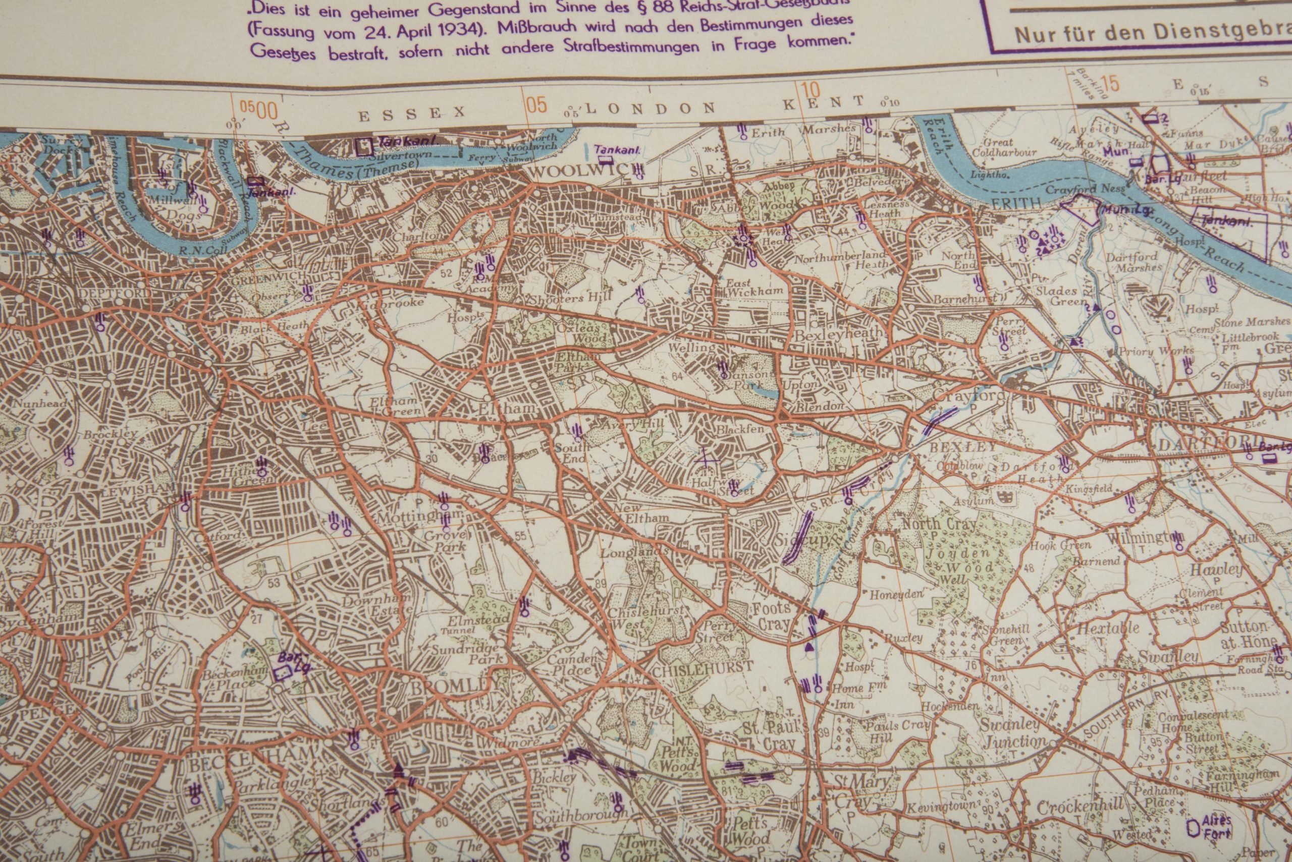 Rare Befestigungskarte 1:1 000 000 Grossbritannien London-Süd — image 9