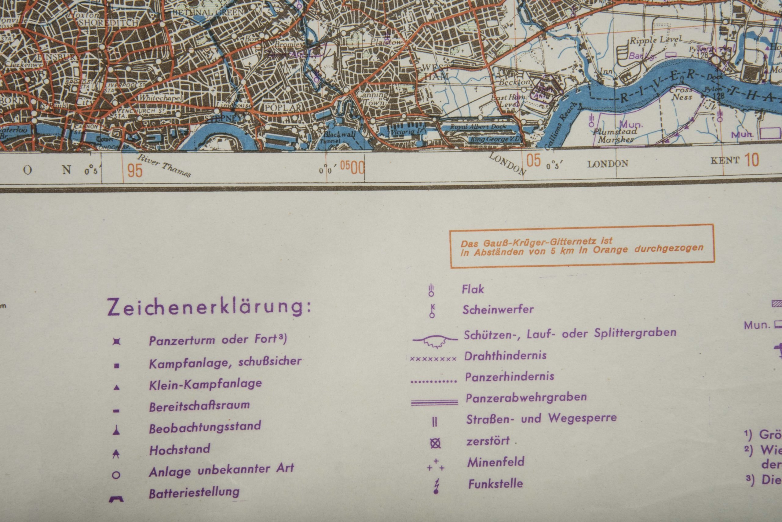 Rare Befestigungskarte 1:1 000 000 Grossbritannien London-Nord — image 16