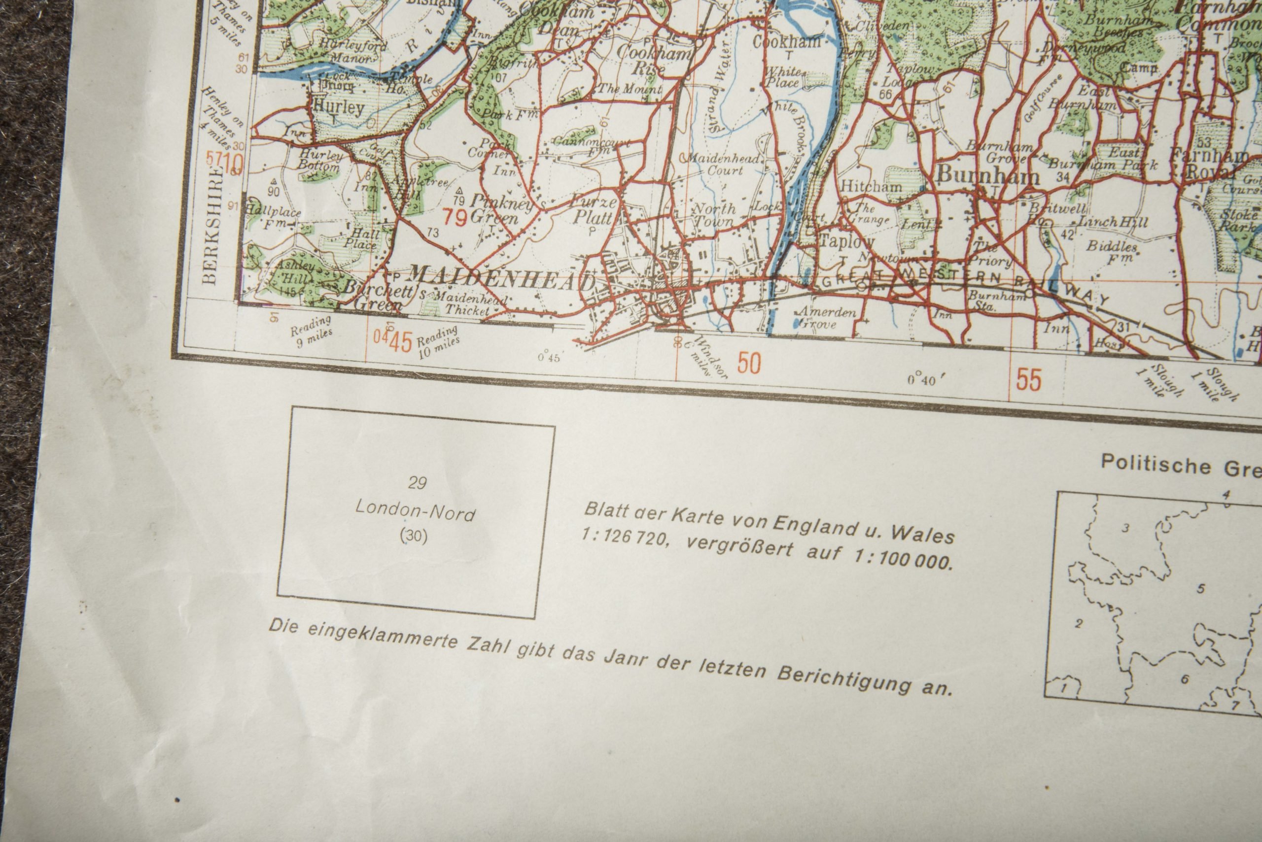 Rare Befestigungskarte 1:1 000 000 Grossbritannien London-Nord — image 17