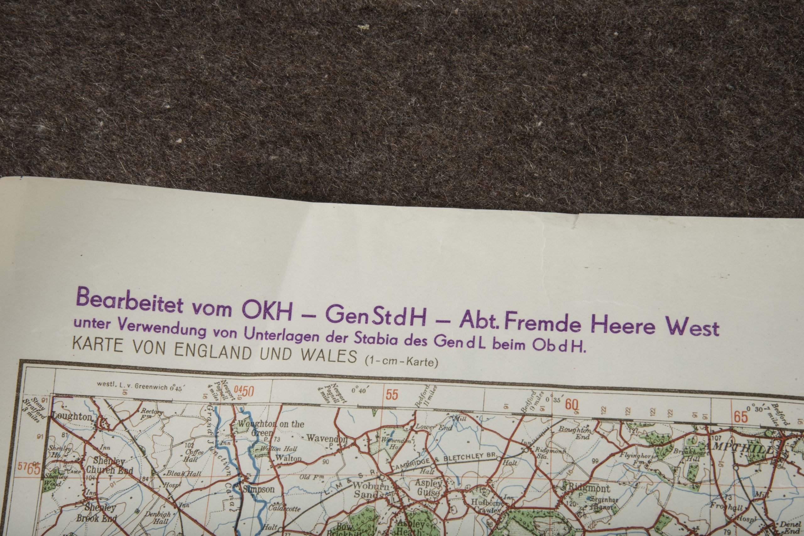 Rare Befestigungskarte 1:1 000 000 Grossbritannien London-Nord — image 2