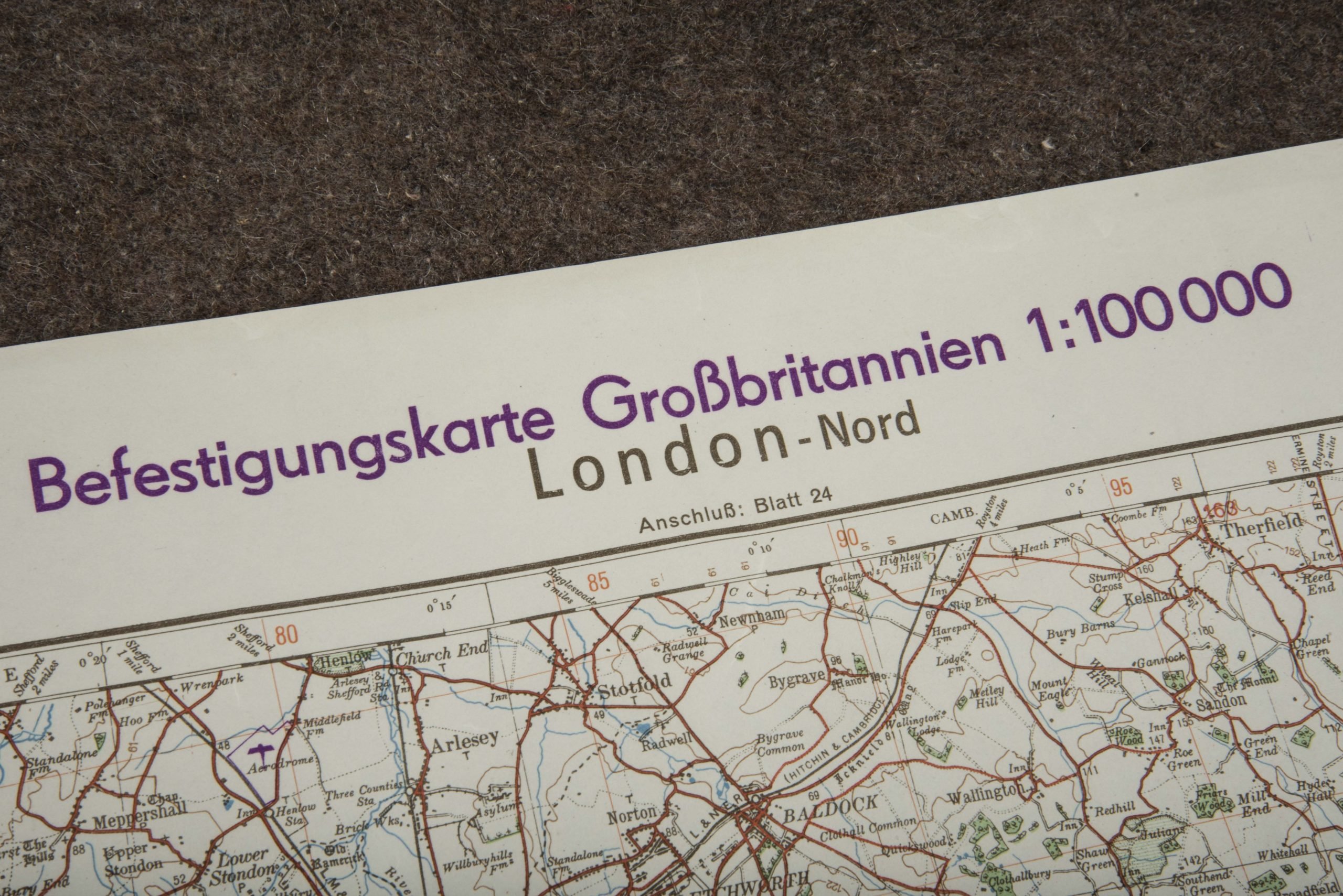 Rare Befestigungskarte 1:1 000 000 Grossbritannien London-Nord — image 3