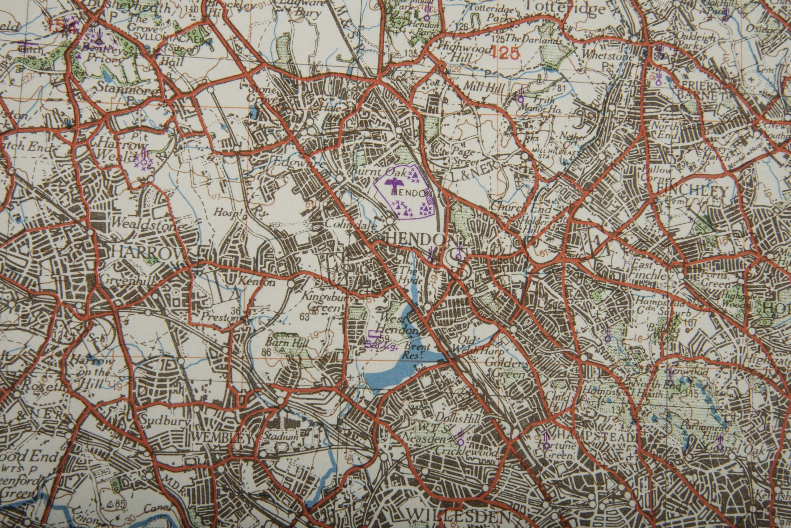 Rare Befestigungskarte 1:1 000 000 Grossbritannien London-Nord — image 8