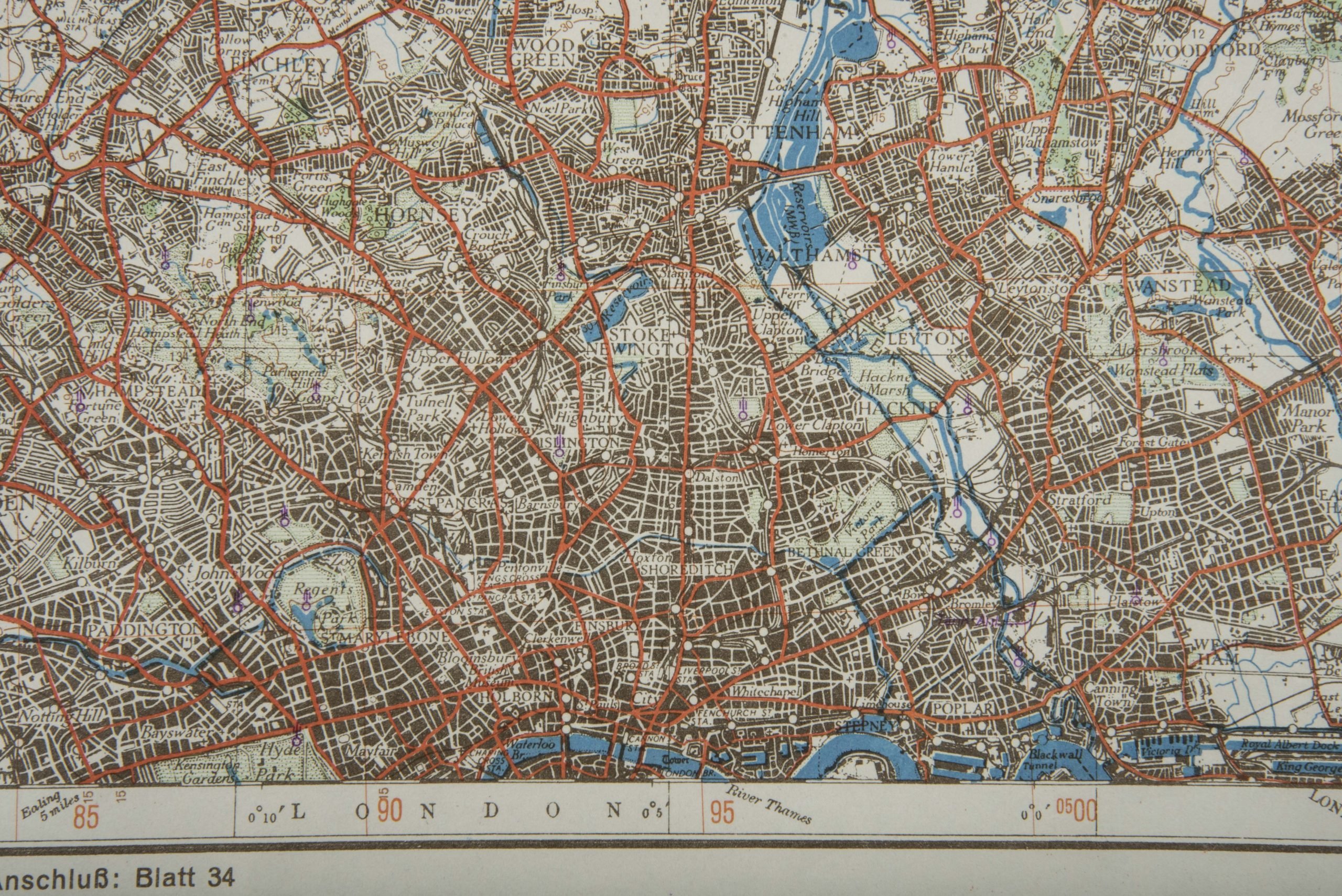 Rare Befestigungskarte 1:1 000 000 Grossbritannien London-Nord — image 9
