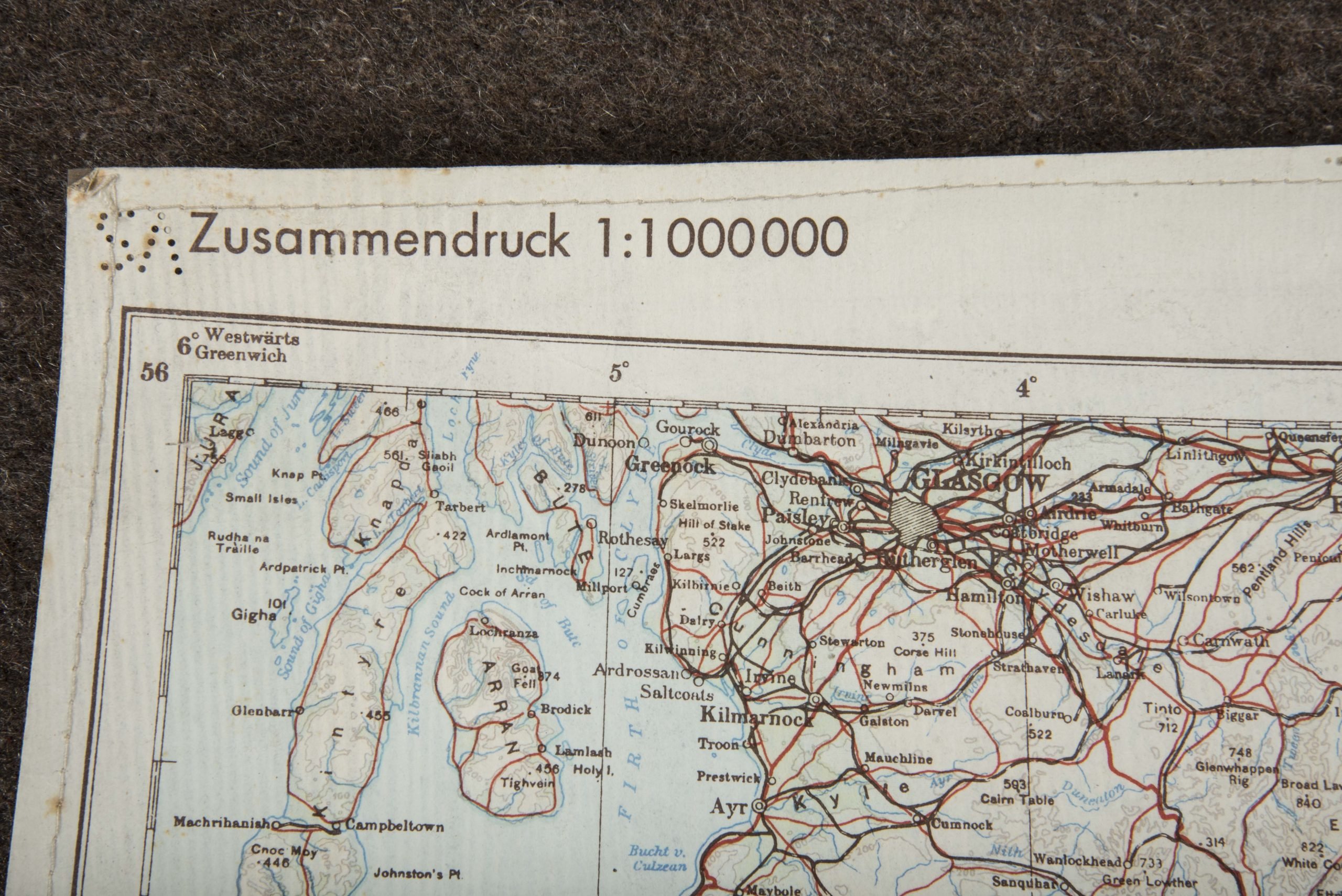 Luftwaffe laminated Fliegerkarte 1:1 000 000 Europa, France, Belgium, Netherlands and United Kingdom — image 2