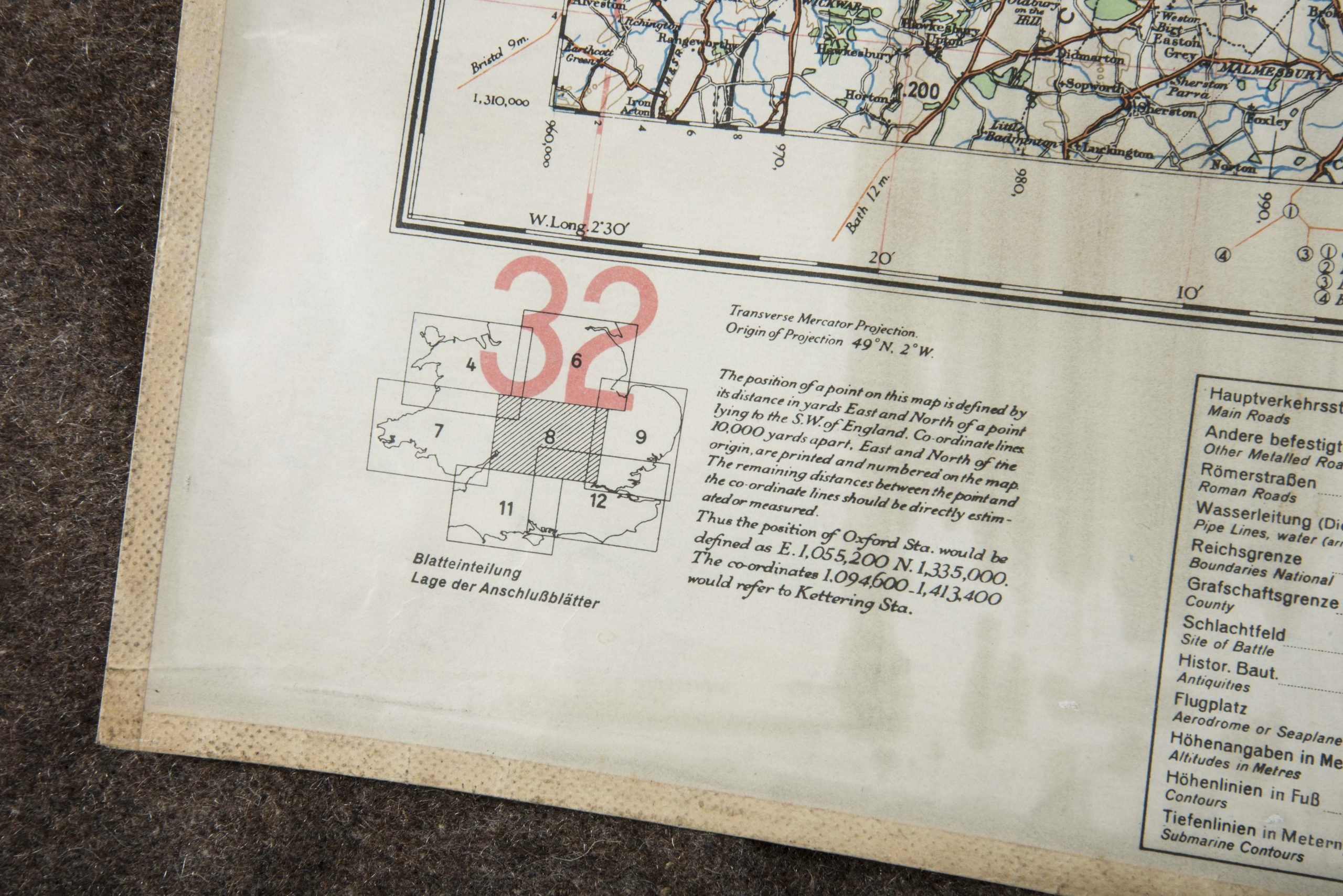 Luftwaffe laminated Fliegerkarte 1:250 000 – Midlands, London, Oxford, Bedford — image 5