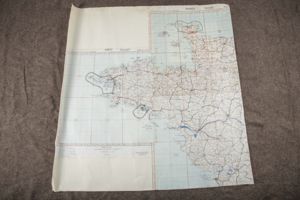 Luftwaffe laminated Fliegerkarte 1:500 000 – Rennes, Brest, Lorient, Cherbourg, Carentan, Caen