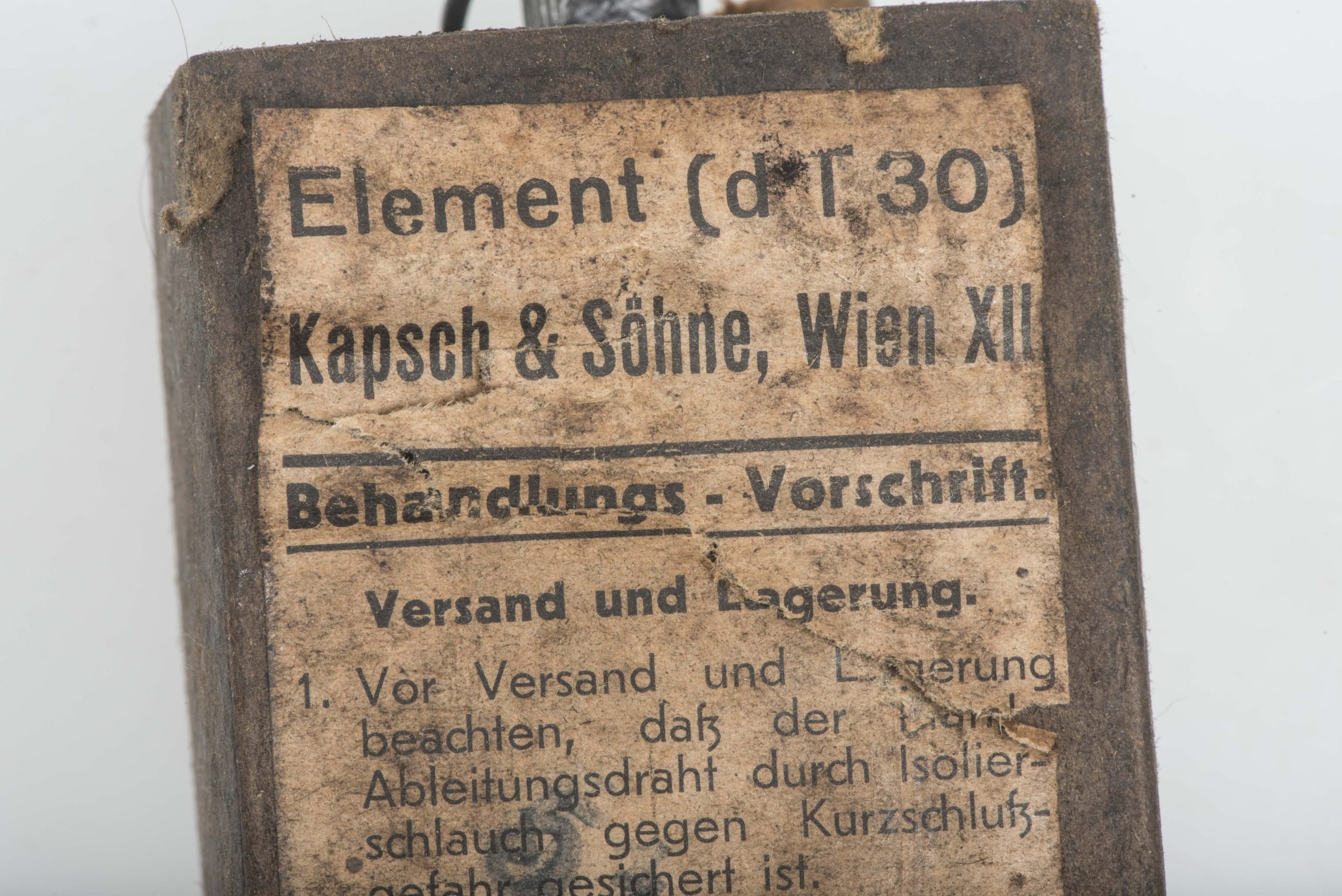 FF33 battery Element D T30 made by Kapsch & Söhne, Wien — image 3