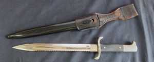WW2 GERMAN FIREMANS SIDEARM/BAYONET, SAWBACK