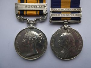 SOUTH AFRICA MEDAL CLASP 1878 AND CAPE OF GOOD HOPE MEDAL TO CAPTAIN W.M. SCHENK-FORMERLY CAPE FIELD ARTILLERY