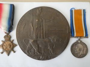 1914/15 STAR-BRITISH WAR MEDAL AND PLAQUE TO MURPHY-ROYAL IRISH FUSILIERS-FROM COUNTY ANTRIM