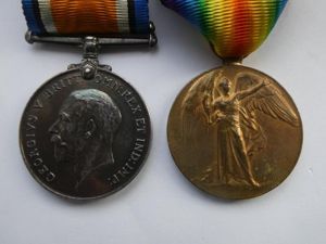 BRITISH WAR VICTORY MEDALS TO FRANK PERCY BULLEN-7TH BTN LEICESTER REGT-KILLED IN ACTION ON 17TH APRIL 1918