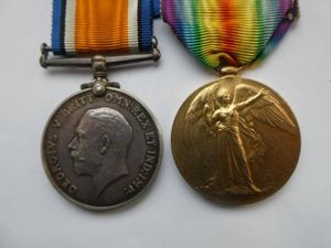 BRITISH WAR AND VICTORY MEDALS-TO PARDON- DUKE OF CORNWALL'S LIGHT INFANTRY-FROM TRIMINGHAM NORFOLK