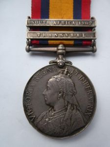 QUEENS SOUTH AFRICA MEDAL-TO BURTON-NORFOLK REGT-FROM AYLSHAM-NORFOLK