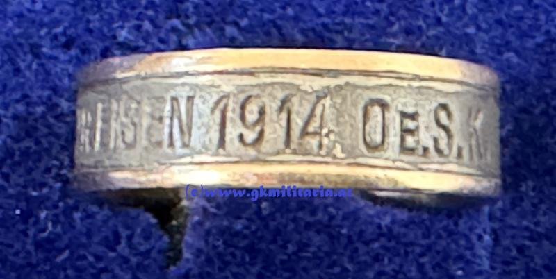 k.u.k. Ring 'Gold gab ich für Eisen - 1914' ! - GOLD!