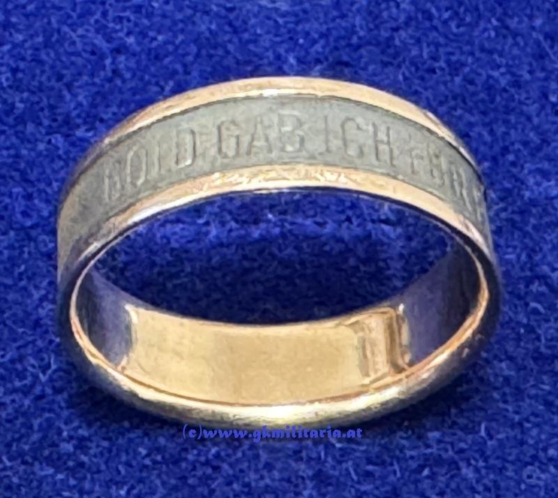 k.u.k. Ring 'Gold gab ich für Eisen - 1914' ! - GOLD!