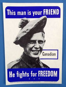 Small 1942 Allied Fighting Men Poster: 'This Man is Your Friend' -Canadian