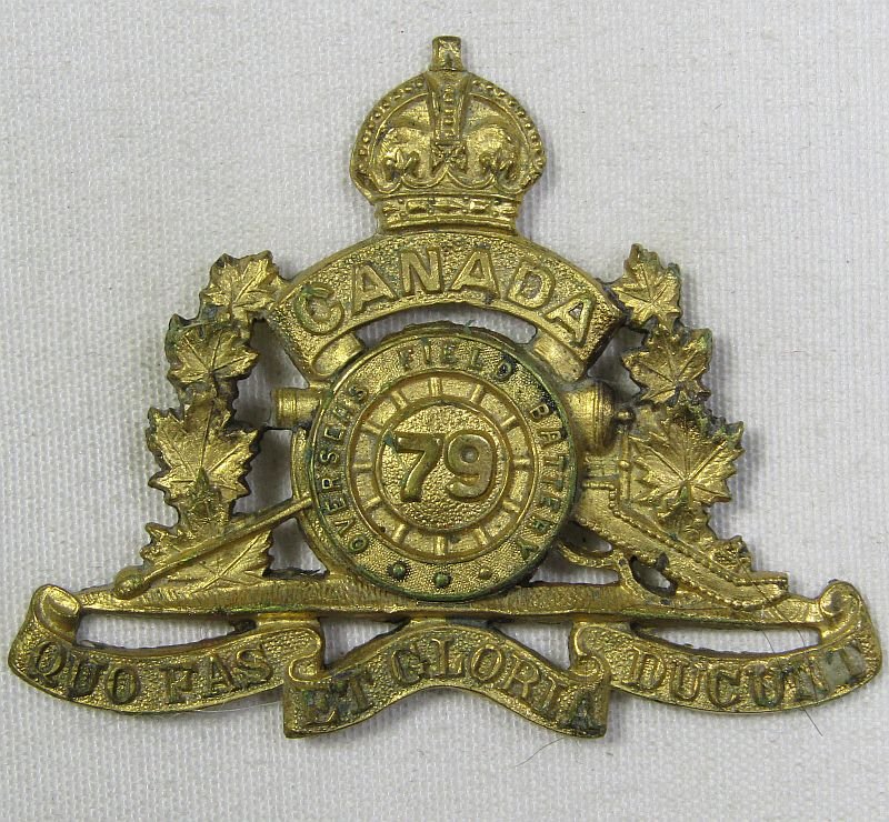 WWI Canada 79th Artillery Collar Badge
