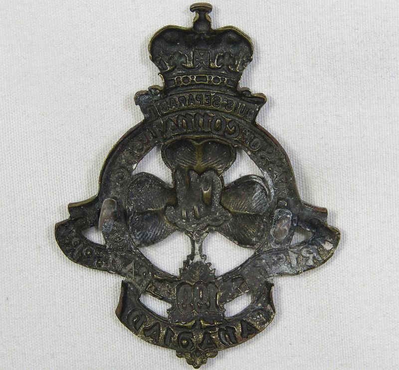 WWI 199th Infantry Battalion Overseas Irish Canadian Rangers Cap Badge — image 2
