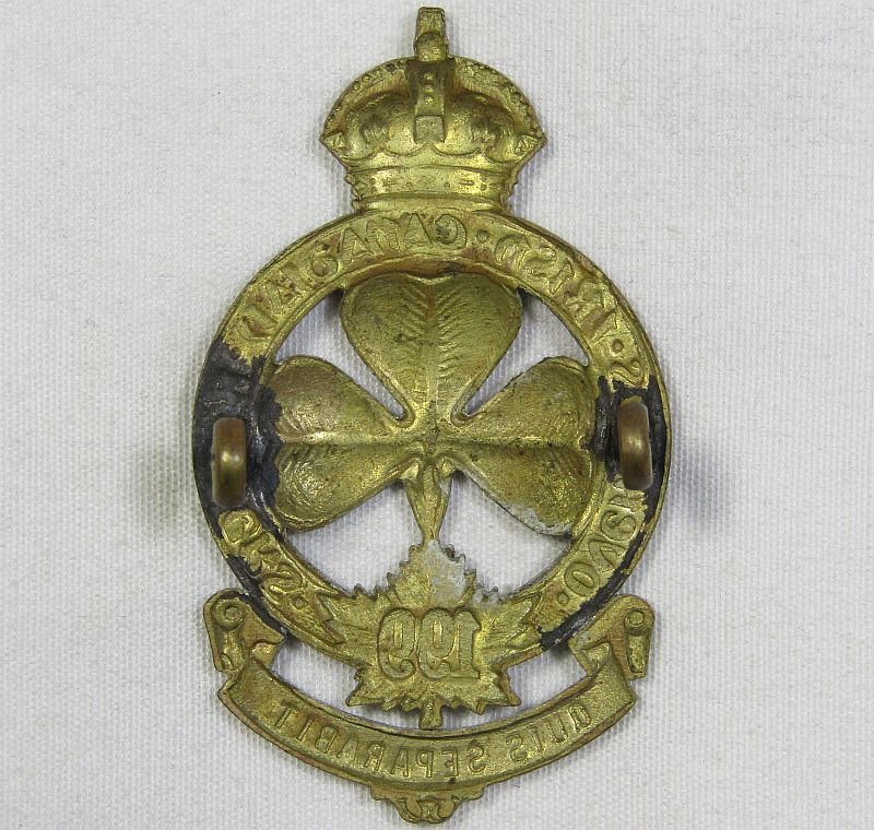 WWI 199th Infantry Battalion Overseas Irish Canadian Rangers Cap Badge — image 2