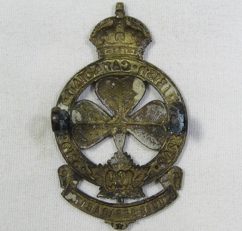 WWI 199th Infantry Battalion Overseas Irish Canadian Rangers Cap Badge — image 2