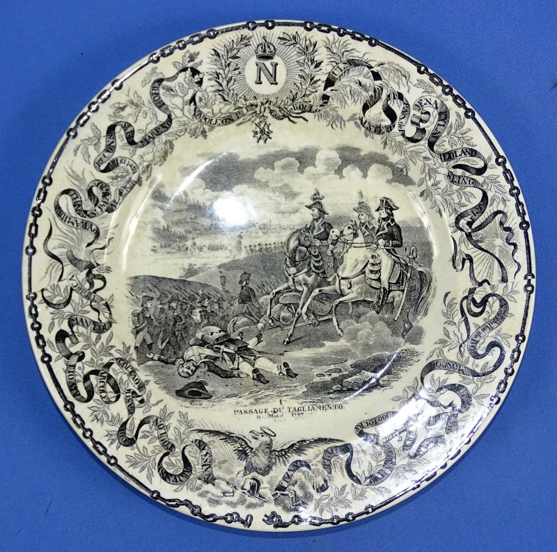 Antique Porcelain Plate Commemorates Napoleon and the 1797 'Passage Du Tagliamento'