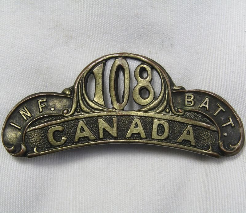 WWI 108th Canada Infantry Battalion Shoulder Title