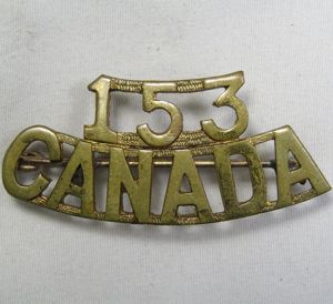 WWI 153rd Canada Shoulder Title
