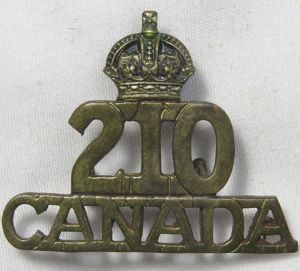 WW1 Canadian 210th Battalion (Frontiersmen) Shoulder Title