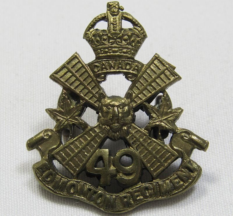 Canadian 49th Edmonton Collar Badge