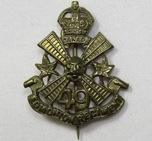 Canadian 49th Edmonton Regiment Collar Badge