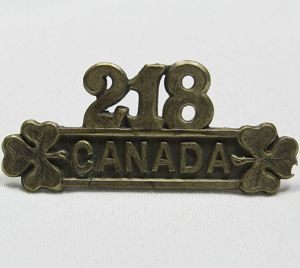 WWI 218th Canada Battalion Shoulder Title