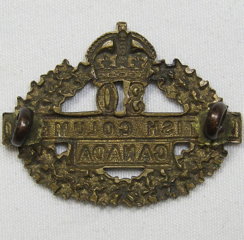 WWI Canadian 30th British Columbia Collar Badge — image 2