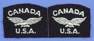 A Pair of Uncut American Volunteer in the RCAF Shoulder Insignia