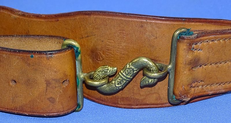 1928 Dated Canadian Waist Belt with Snake Buckle
