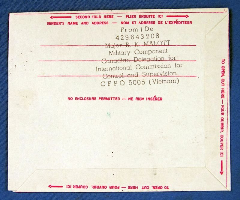 1973 South Vietnam Canadian Military Mail — image 2