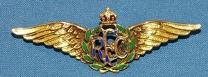 WWI Royal Flying Corps 10 Karat Gold Sweetheart Wings
