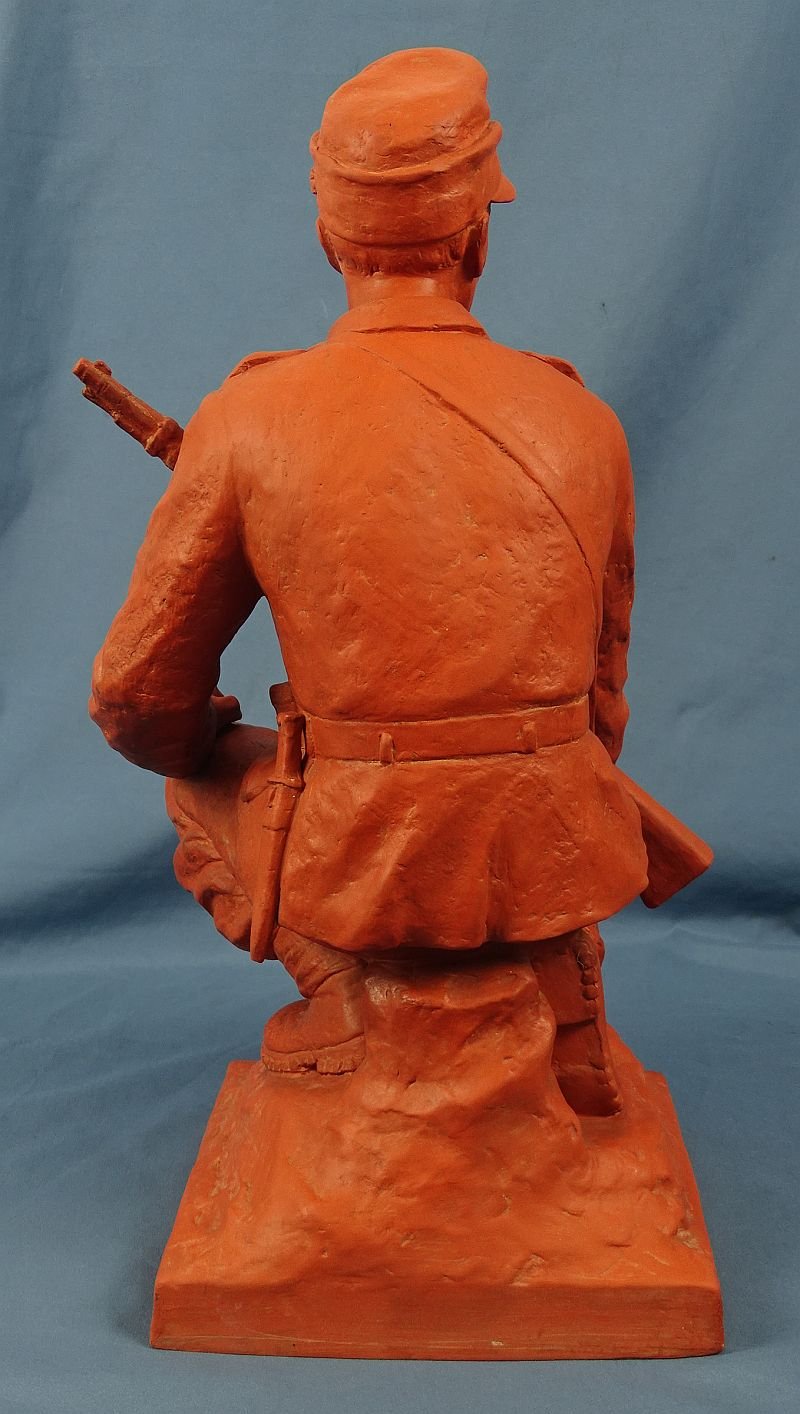 Large 14 Inch Third Reich Terra Cotta Statue of a Gebirgsjaeger Mountain Troops Soldier — image 3
