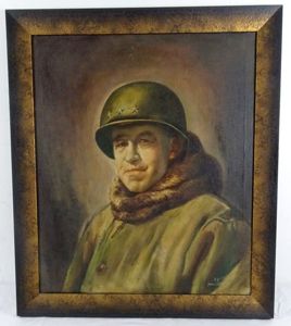 Large WWII Oil Portrait of Lieutenant General Omar Bradley