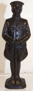 WWII Era Bronze Statue of a Japanese Army Officer with Sword