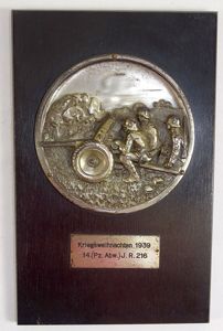 German Army 1939 Panzerabwehr Unit Plaque