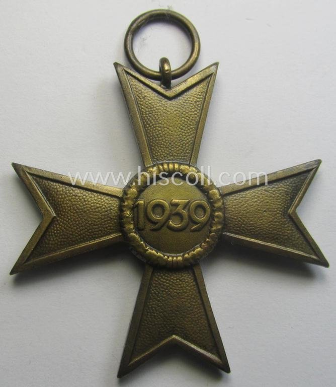 Fully matching medal-set: 'KvK 2. Klasse o. Schwn.' being a clearly maker- (ie. '36'-) marked specimen that comes in its (incomplete ie. relic) pouch by the 'Hersteller': 'Burg & Leonhard - Hanau a. M.'