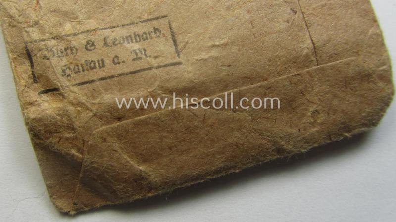 Fully matching medal-set: 'KvK 2. Klasse o. Schwn.' being a clearly maker- (ie. '36'-) marked specimen that comes in its (incomplete ie. relic) pouch by the 'Hersteller': 'Burg & Leonhard - Hanau a. M.'
