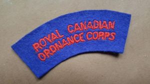 A nice un-issued typical British made Canadian RCOC (Royal Canadian Ordnance Corps) embroided shoulder patch