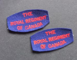 A perfect - full matching - un-issued set of (British made) Canadian The Royal Regiment of Canada, 2nd Infantry Division shoulder title's